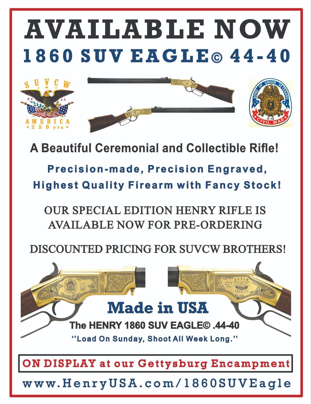 Available Now the 1860 SUV Eagle Promotional Flyer