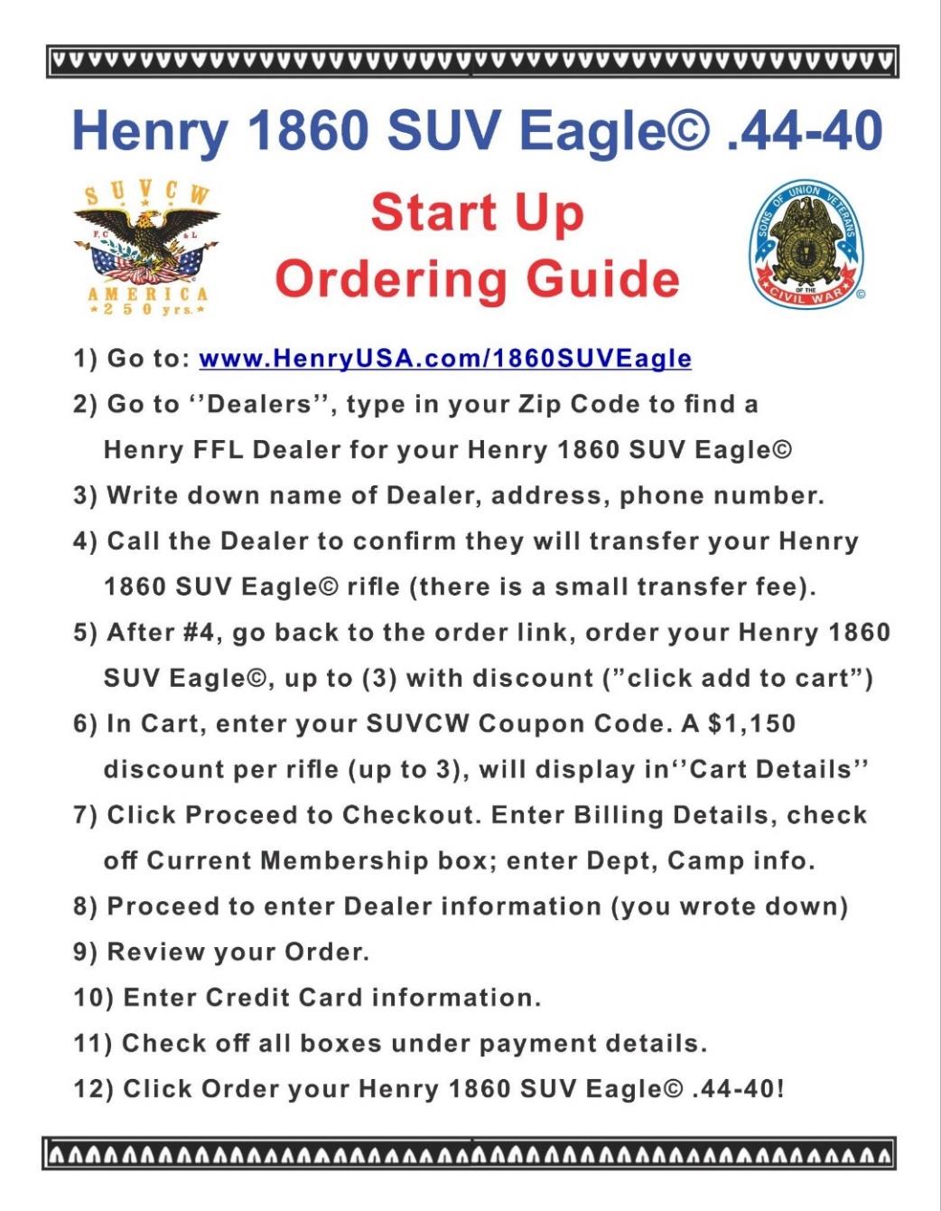 Image of the Henry 1860 SUV Eagle Ordering Guide