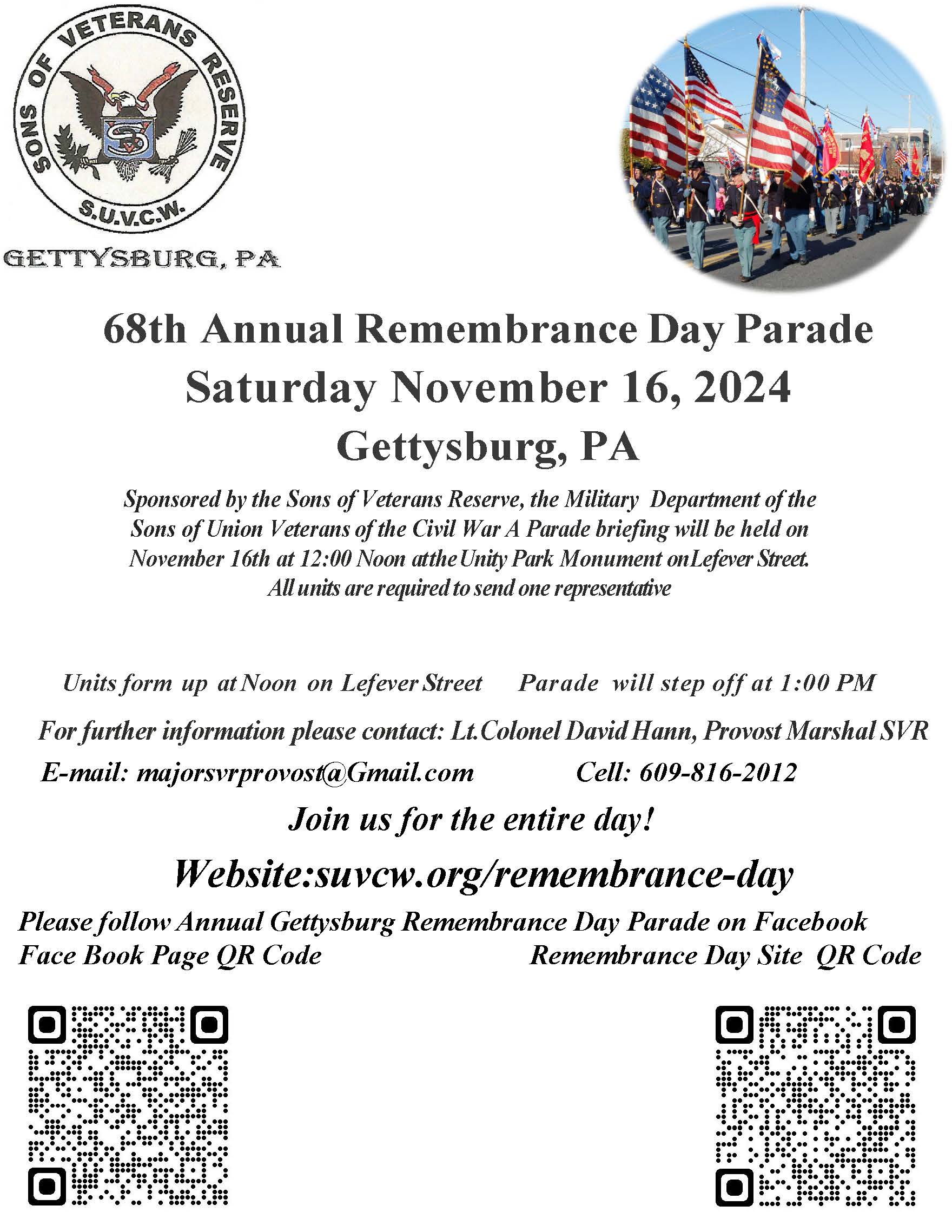 2024 Remembrance Day Parade Flyer