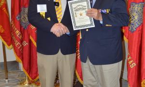 Roger Leturno receiving The Meritorious Service Medal with Gold Star
