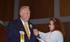 PCinC Hritsko receiving his PCinC Badge